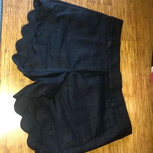 J Crew Scalloped Black Shorts